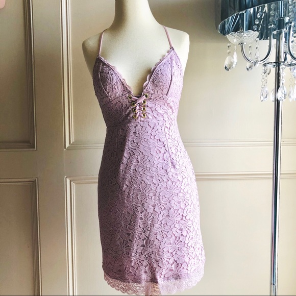 Victoria Secret Lilac Floral Lace Slip Night Dress - Picture 3 of 9